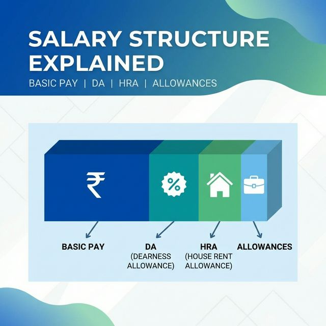Salary Structure for Central Government Employees Explained (Basic Pay, DA, HRA & Allowances)